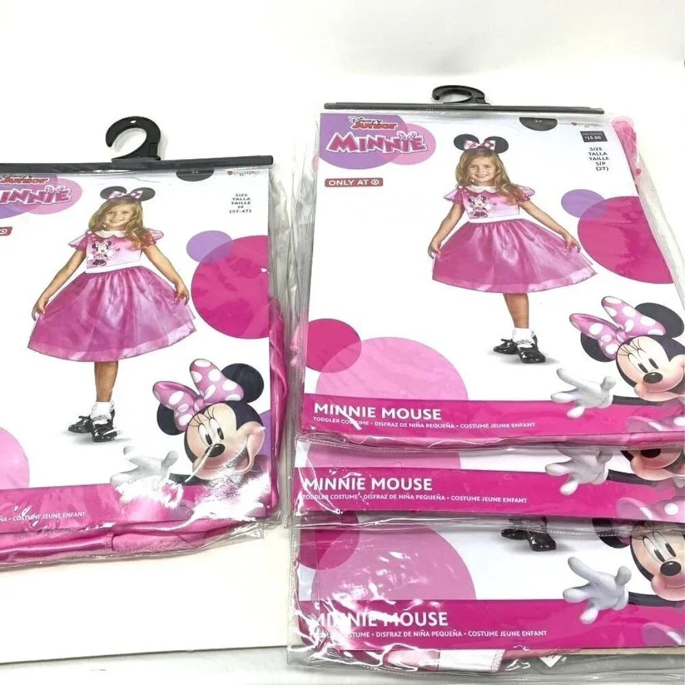 Disguise Disney Minnie Mouse Halloween Costume Dress Headband Szs 2T/ 3-4T